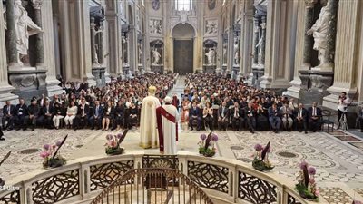 البابا تواضروس يصلي قداس الأحد في كاتدرائية «يوحنا اللاتيران»|صور
