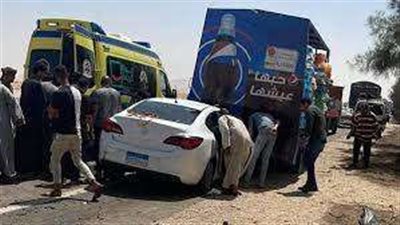 مصرع موظف في انقلاب سيارته الملاكي بالطريق الصحراوي بسوهاج