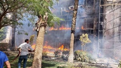 المعمل الجنائي يحل غموض حريق مبنى جهاز مدينة 15 مايو