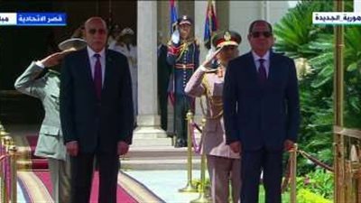 مراسم استقبال الرئيس الموريتاني محمد الغزواني