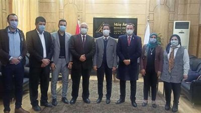 رئيس جامعة بنها يستقبل منسقي المبادرة الرئاسية 