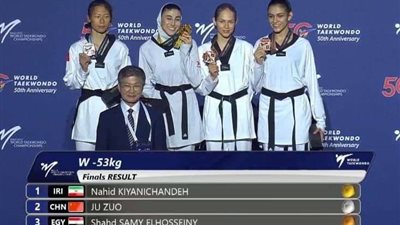 وزير الشباب الرياضة يهنئ شهد سامي ببرونزية بطولة العالم للتايكوندو