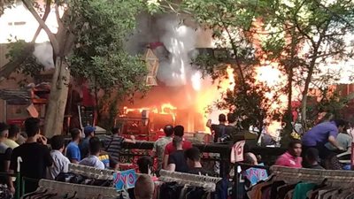 التحقيق في حريق نشب داخل محل بمنطقة أطفيح