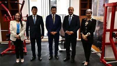 وزير الرياضة يستقبل رئيس الاتحاد الدولي للجمباز