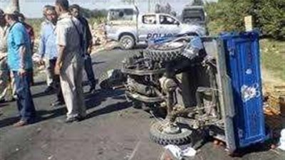 مصرع شخص إثر انقلاب تروسيكل بكفر صقر