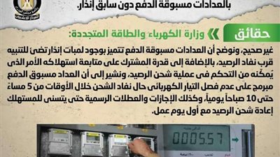 الحكومة تكشف حقيقة فصل الكهرباء بشكل مفاجئ بالعدادات مسبوقة الدفع