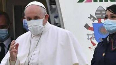 وصول بابا الفاتيكان للعراق في زيارة تاريخية