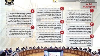 بالإنفو جراف... الحصاد الأسبوعي لمجلس الوزراء