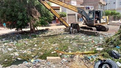 حملة مكبرة لرفع نواتج تطهير ترعة الشرقاوية بمنيا القمح