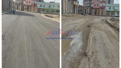 رصف طريق بتكلفة ٤٠٠ ألف جنيه في حوش عيسي