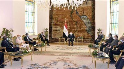 السيسي يبحث مع رئيس الوزراء السوداني الجهود المشتركة تجاه قضية سد النهضة.. صور