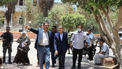 محافظ المنيا يتفقد أعمال تطوير ميدان 