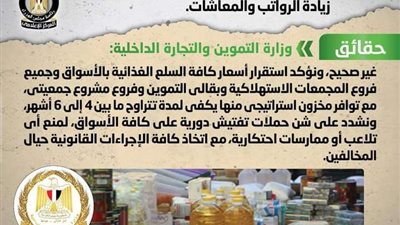 حقيقة رفع أسعار السلع الغذائية بالأسواق بالتزامن مع زيادة الرواتب والمعاشات