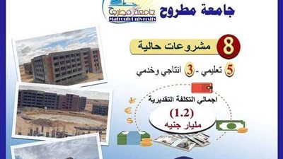 بتكلفة 1.2 مليار جنيه .. وزير التعليم العالي يستعرض تقريرا ميدانيا لمتابعة مشروعات جامعة مطروح