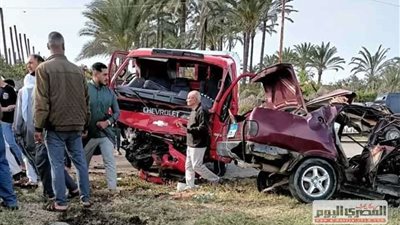 إصابة 8 أشخاص بينهم أشقاء فى حادث سير بالمنيا