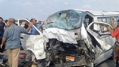 إصابة 9 أشخاص في حادث انقلاب سيارة بالمنيا