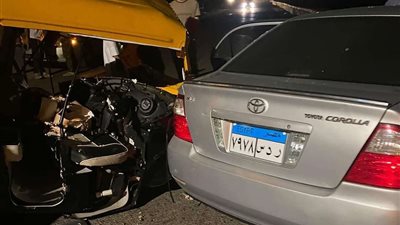 مصرع شخص إثر حادث تصادم سيارة بتوكتوك في الحسينية بالشرقية