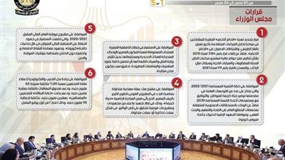 بالإنفو جراف... الحصاد الأسبوعي لمجلس الوزراء