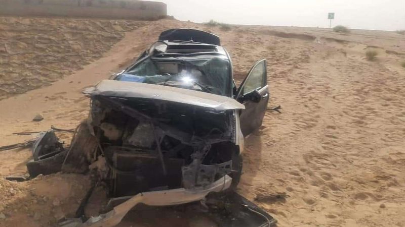 حادث انقلاب سيارة