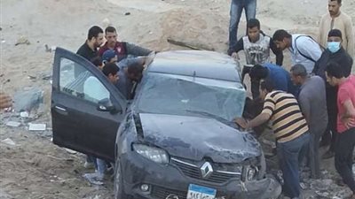 إصابة 6 أشخاص من أسرة واحدة في حادث انقلاب سيارة ملاكي بالبحيرة