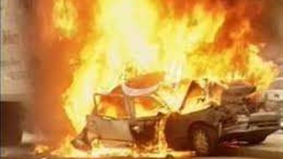 الحماية المدنية تسيطر على حريق تاكسي بالجيزة