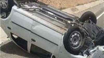 إصابة زوجان وأطفالهم إثر حادث إنقلاب ملاكي في بني سويف