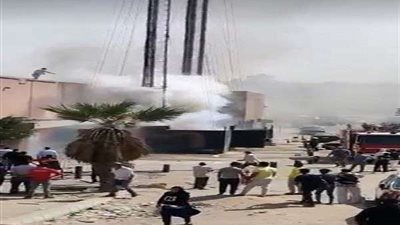 السيطرة على حريق شب في برج اتصالات خلف كارفور المعادي (صور)