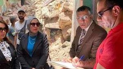 النيابة الإدارية تُجري معاينة تصويرية لموقع العقار المُنهار بحدائق القبة