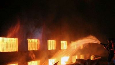 حريق هائل يلتهم مخزن وقود بطريق مصر السويس الصحراوي