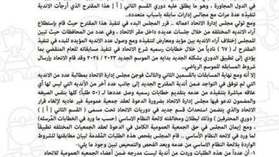 الاتحاد المصري يؤكد على ضرورة تنفيذ دوري المحترفين