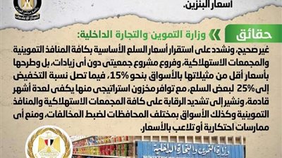 ارتفاع أسعار السلع الغذائية الأساسية نتيجة زيادة أسعار البنزين.. الحكومة توضح