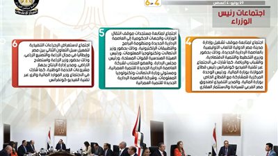 إنفوجراف|  تسليط الضوء على الحصاد الأسبوعي لمجلس الوزراء