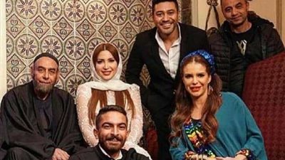 محمد عز يحتفل بزواجه من نسرين طافش