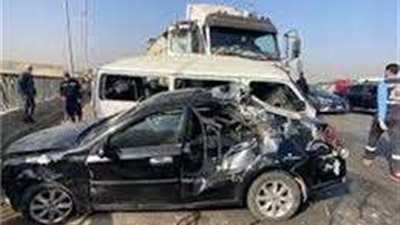 من أسرة واحدة.. مصرع 4 أشخاص في حادث تصادم 3 سيارات بالقليوبية