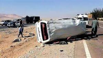 مصرع وإصابة 5 أشخاص في حادث انقلاب ميكروباص بطريق مطروح الإسكندرية