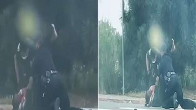 فعل فاضح في الطريق العام.. شرطيان يعتديان بوحشية على رجل (فيديو)