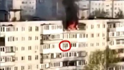 سيدتان تقفزان من الطابق التاسع هرباً من الحريق.. فيديو