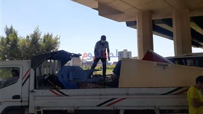 رفع ٥٣٥ حاله إشغال طريق وازالة ٢ كشك مخالف بمركزي دمنهور وشبراخيت