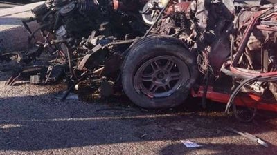 مصرع شخصين وإصابة 3 آخرين في حادث تصادم سيارتين بطريق دمنهور الدولي بالبحيرة