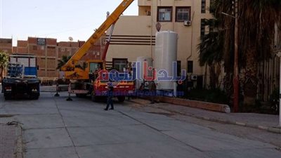 توريد 6 تانكات أكسجين بسعة 11 ألف لتر لزيادة السعة التخزينية بمستشفيات بني سويف