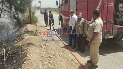 السيطرة على حريق بعزبة العطار بقرية قورص فى المنوفية