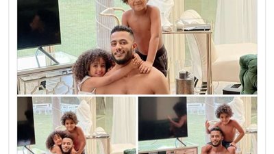 محمد رمضان يشارك جمهوره بصور له برفقة أبنائه