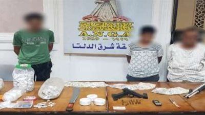 حبس 3 أشخاص للاتجار بالمخدرات وحيازة أسلحة نارية بالدقهلية