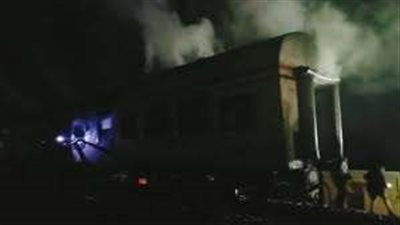 حريق بعربة مولد قطار 997 على خط الصعيد دون إصابات