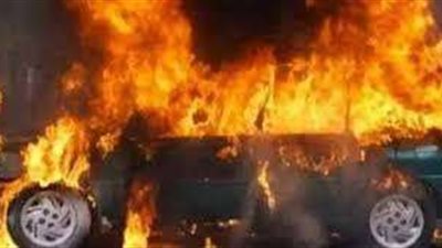 بعد تفحم سيارته.. العناية الإلهية تنقذ سائق ملاكي من الموت في طنطا