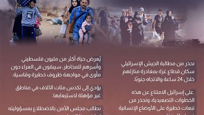 معلومات مجلس الوزراء: مصر تُحذر من مطالبة إسرائيل لسكان قطاع غزة بالتوجه جنوبًا