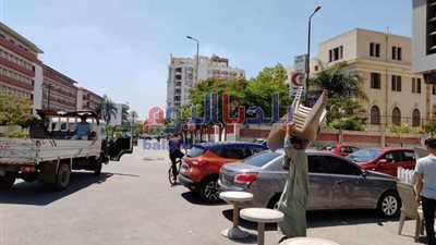 رفع 540 حالة إشغال طريق مخالفة بدمنهور