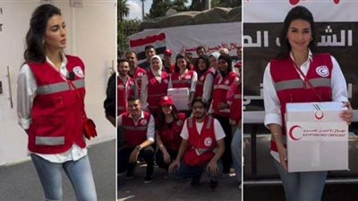 ياسمين صبري تشارك في جمع تبرعات مع الهلال الأحمر لأهل غزة