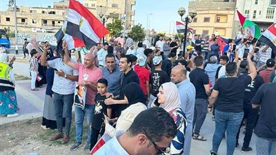 مظاهرات حاشدة في العريش دعما لغزة ورفضا لتهجير القطاع لسيناء