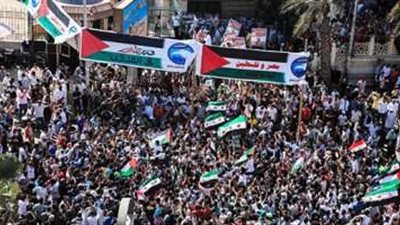 مسيرة تضامنية مع الشعب الفلسطيني للجنسيات العربية في مصر